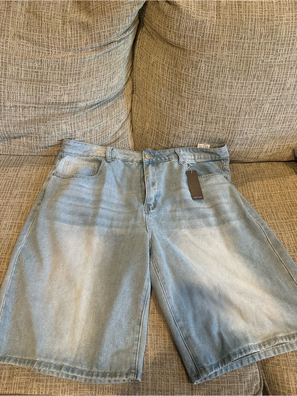 Light Wash Denim Bermuda Shorts
